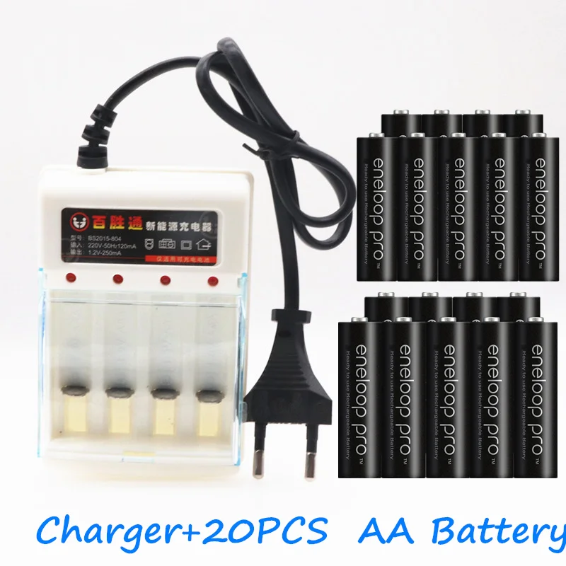 Panasonic eneloop основной батареи AA 2500 MAH 12V NI-MH камеры Югославии precalent аккумуляторная батарея+ Зарядное устройство