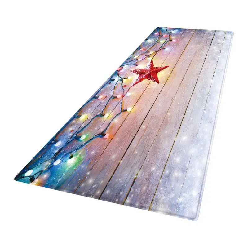 3 3D Рождественский Санта-Клаус Противоскользящий коврик для кухни, столовой, камина, пола, фланелевый ковер, прочный Рождественский коврик для пола, домашний декор - Цвет: 3