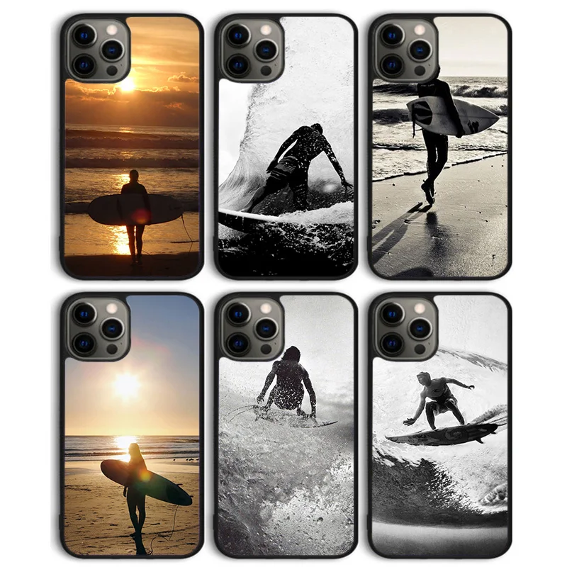 Beach Surf Board Ocean Waves Cover Posteriore Per Iphone 15 Se2020 14 13 11 12 Pro Max Mini Xs Xr 8 Plus 7 6S Shell Coque
