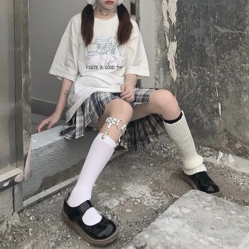 Goth Streetwear Short Sleeve Top Tee Female Kawaii y2k mujer gothic kpop футболка Harajuku Anime Print Black Crop Women T-shirts