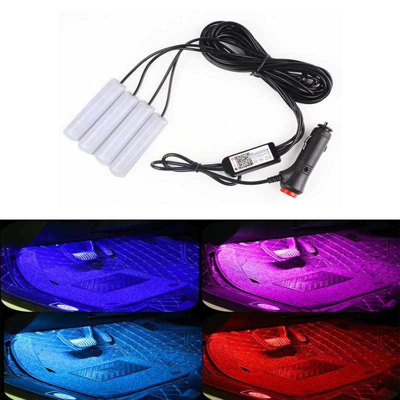 Новый Автомобильный светодиодный RGB мини-светильник с голосовым управлением