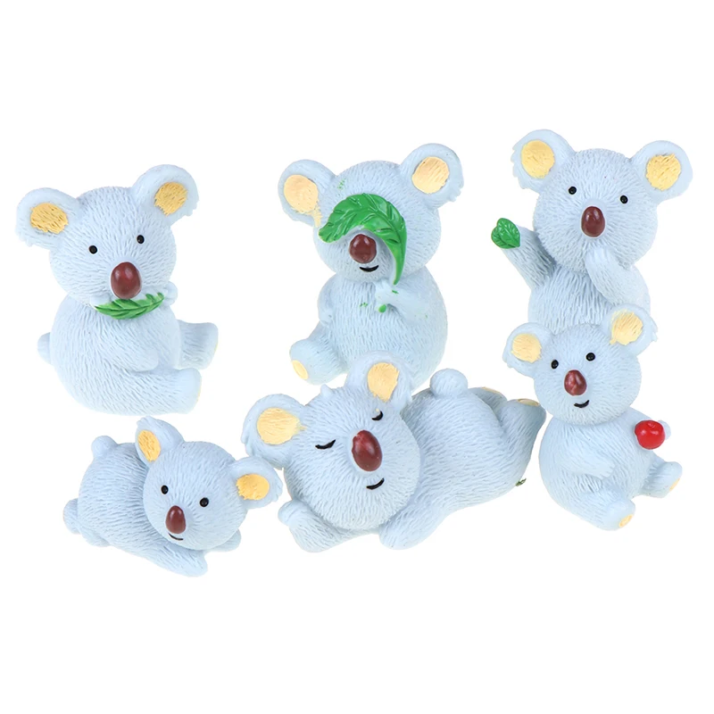 

Mini Resin Koala Animal Figurine Miniature Fairy Garden Home Decoration Room Accessories Feng Shui Miyazaki Easter Home Decor