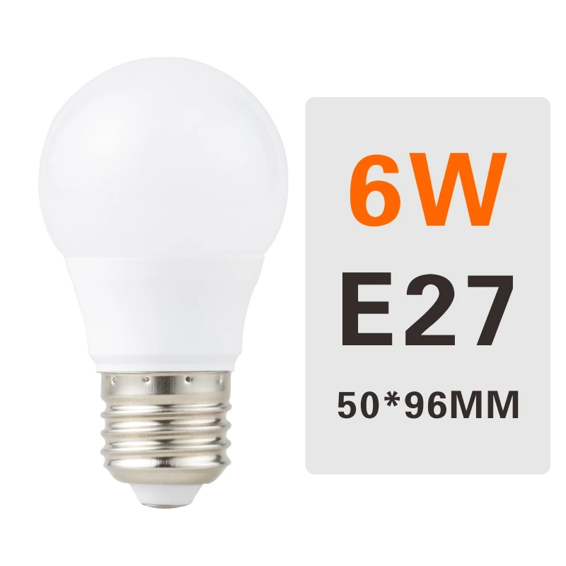 6W E27 10 шт. 220 В светодиодный светильник 6 Вт 9 Вт 12 Вт 15 Вт 18 Вт 20 Вт 24 Вт E27 E14 Светодиодный светильник лампа высокой яркости светодиодный светильник - Испускаемый цвет: 6W E27
