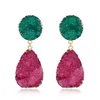 Fashion Druzy Pink Resin Earrings Water Drop Earrings For Women Jewelry Pendientes Mujer Gifts For Women Accessories ► Photo 2/6