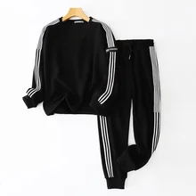 Pull over à manches longues pour femme, vêtement ample et confortable, col rond, rayé, coutures avec ruban, décontracté, tenue de sport, nouvelle collection automne 2021 