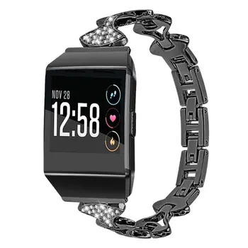 

Stainless Steel Watch Band Strap For Fitbit ionic Diamond Strap Replacement Metal With Rhinestone Bracelet Wristband watchband