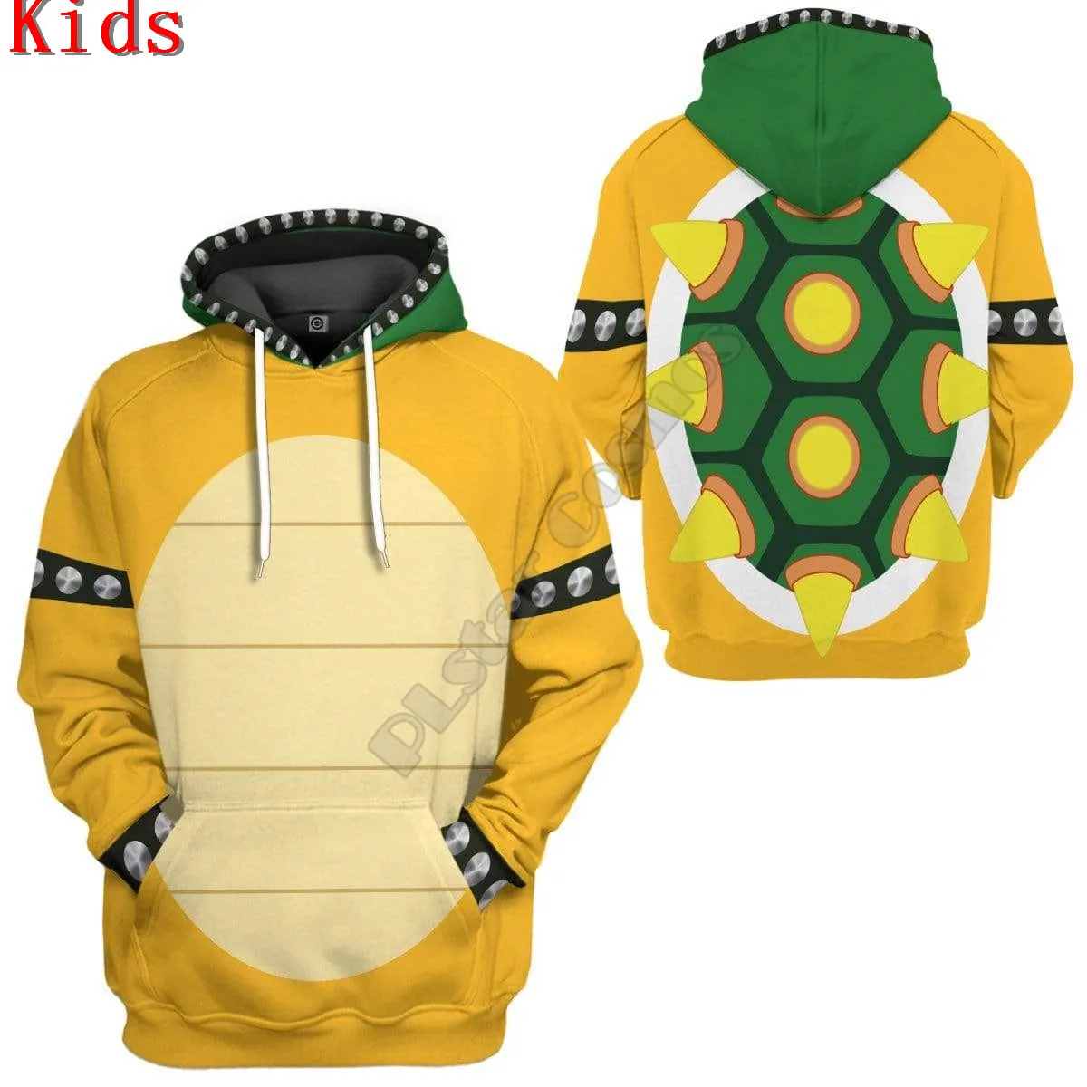 Uniforme Bowser imprimé en 3D pour enfants, sweats à capuche, pull, sweat-shirt, survêtement, veste, t-shirts, garçon, fille, vêtements de cosplay, 04