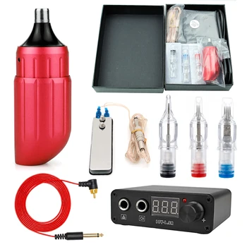 

Tattoo Machine Kit 1 Pen Machine Gun Supply Power steel pedal Needles Tattoo Accessories For Completed Tattoo Set