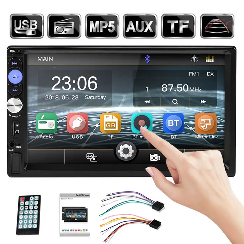 2DIN Авто MP5 плеер универсальный FM Автомобильный Bluetooth MP5 для радио Прямая