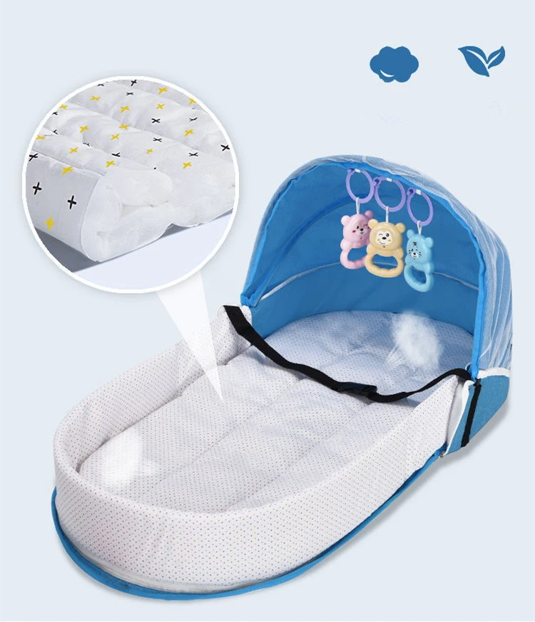Portable Crib Mom Nurisng Bag Travel Mosquito Net Baby Bed Sun Protection Foldable Breathable Infant Sleeping Basket