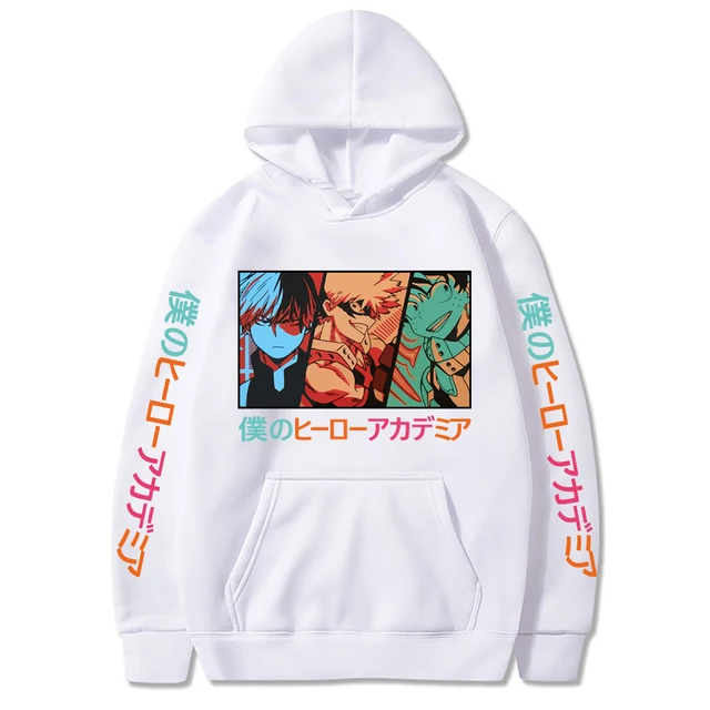 Anime Hoodie My Hero Academia Shoto Todoroki Bakugou Deku Graphic Print Sweatshirt Pullover Casual Loose Unisex Sportswear Hoody 2