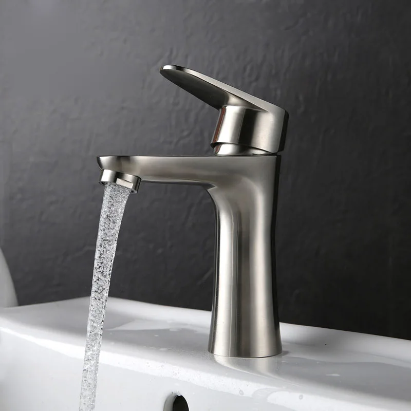 Silver Modern Bathroom Basin Faucet Stainless Steel Hot Cold Wash Mixer Crane Tap Free Rotation Sink Faucets Single Handle | Обустройство