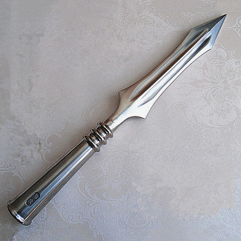

Six-in-one Stainless Steel Martial Arts Gun Head Eight Long Spear Long Weapon Red Muskechy Gun Head Unopened