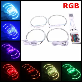

4PCS Multi-color RGB LED Angel Eyes Headlight Halo Ring Eye Light with Remote Control for BMW E46 E36 E38 E39 325 330 E53 X5