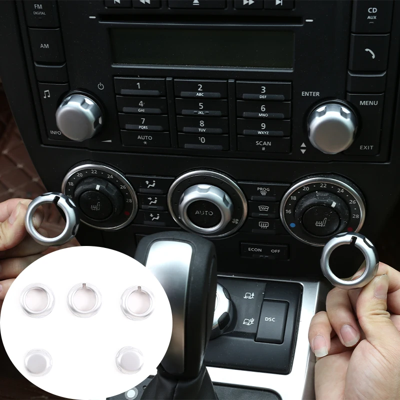 

ABS Chrome Fit For Land Rover Freelander 2 2007-2012 Car Central Control Volume Air Conditioning Knob Cover Trim Accessories
