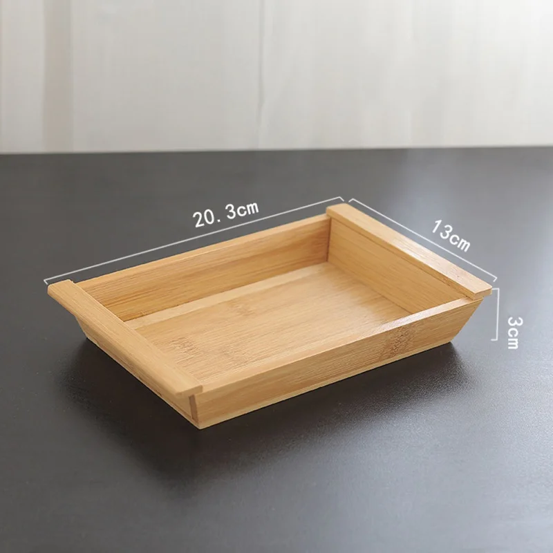 1 шт. бамбуковые деревянные прямоугольные чаши тарелки для пакеты для ланча чай кофейные лотки для фруктов домашнее изготовление садовых украшений кухонные принадлежности