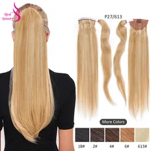 Настоящие, красивые, прямые, конский хвост, человеческие волосы на заколках, черный/блонд, бразильские волосы Remy на заколках, конский хвост, волосы для наращивания