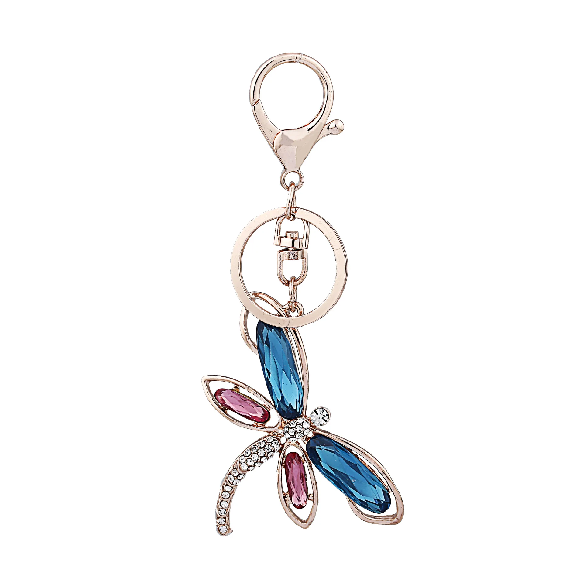 Новая стильная Стрекоза для ключей автомобиля женская сумка Подвеска корейский стиль с инкрустацией стразами Творческие маленькие подарки аксессуары оптом