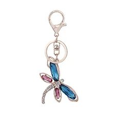 Новая стильная Стрекоза для ключей автомобиля женская сумка Подвеска корейский стиль с инкрустацией стразами Творческие маленькие подарки аксессуары оптом