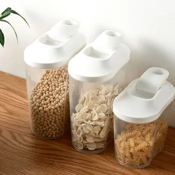 

2PCS/Set 1000/1500ml Telescopic Food Storage Box Multigrain Rice Container Dispenser Fresh Preservation Transparent Sealed Cans