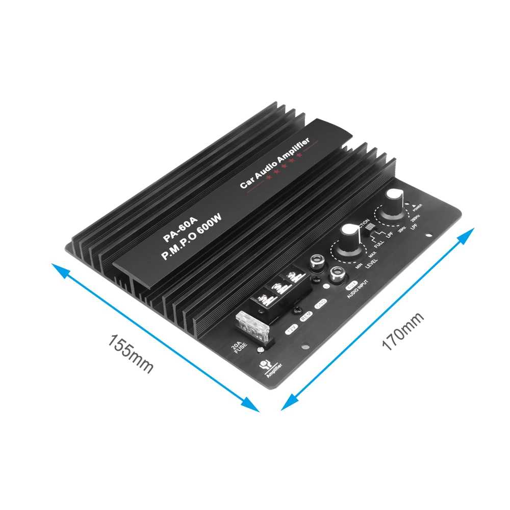 

High Power 12V 600W Speaker Subwoofer Bass Module Car Audio Accessories Mono Channel Durable Lossless Amplifier Board PA-60A