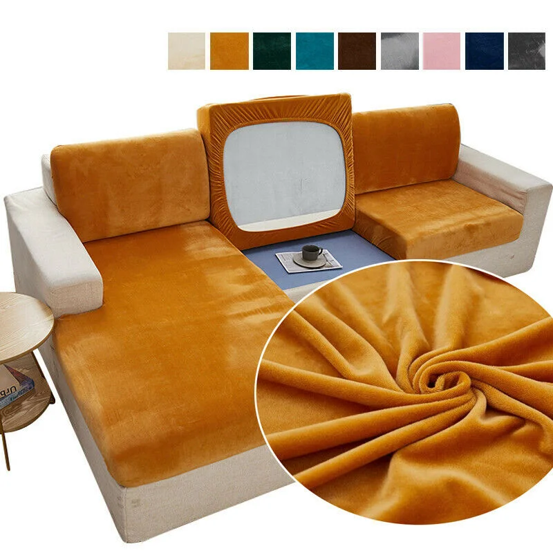 Velvet Couch Slipcover Protector Solid Cushion Seat Cover Velvet Sofa Cover/slipcover