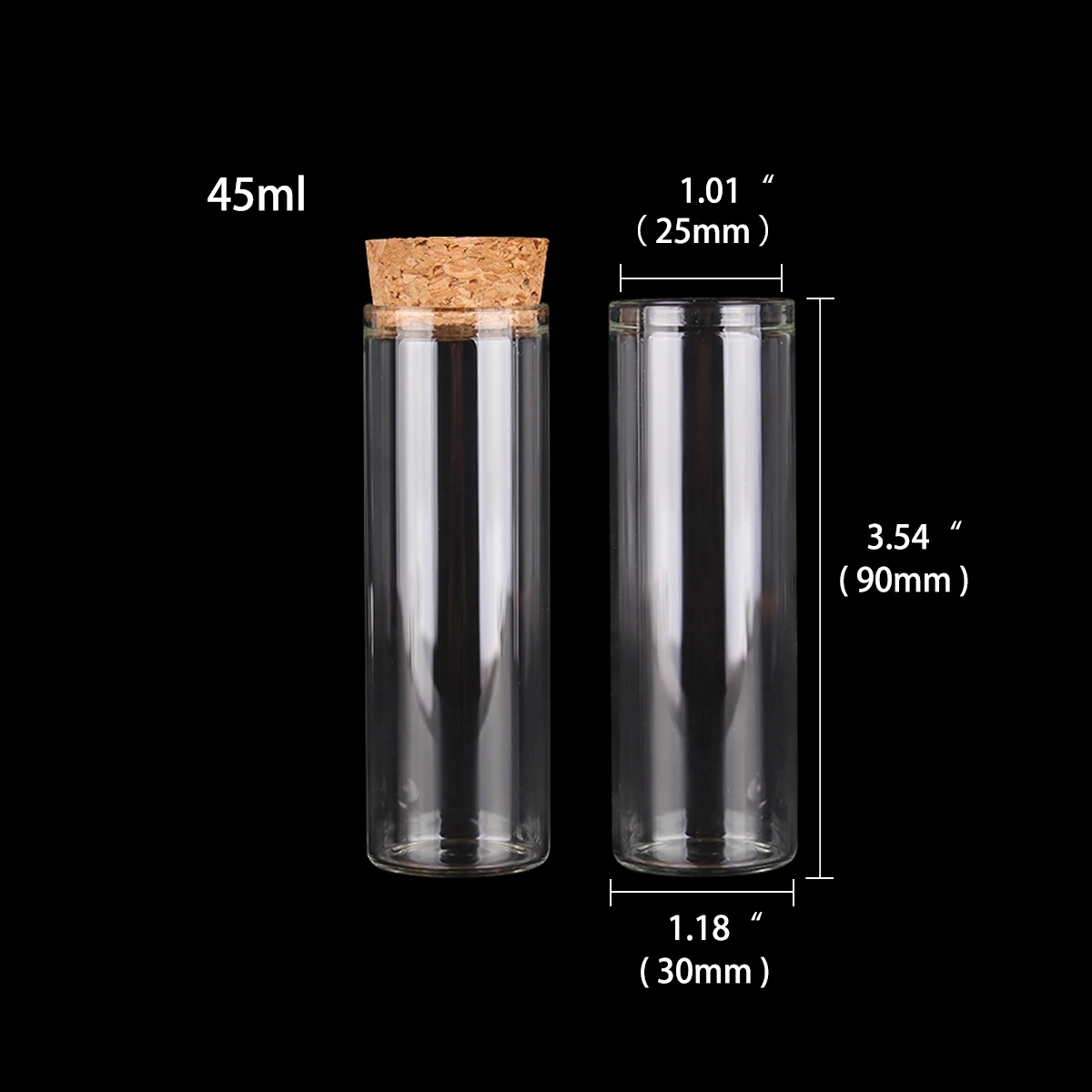 Elegant Glass Test Tubes with Cork Stoppers - Set of 24 Versatile Dragee Jars