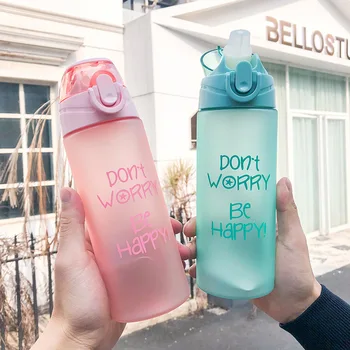 

Outdoor Portable Straw Plastic Cups High Temperature Resistant Large Capacity Kettle Anti-impact Frosted Water Bottle for Adults