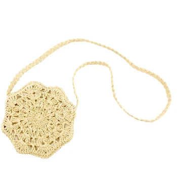 

Small Round Crossbody Bag Rattan Beach Shoulder Women Straw Messenger Bag for Outdoor Shopping Traveling Ornaments