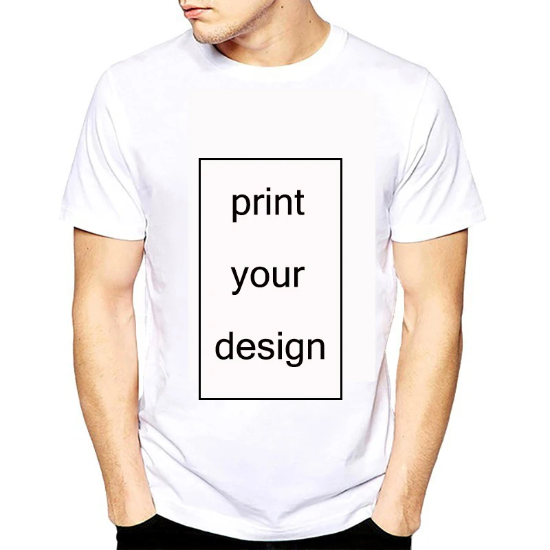 

Men Customized Print T Shirt Men's DIY Your Like Photo or Logo White Top Tees