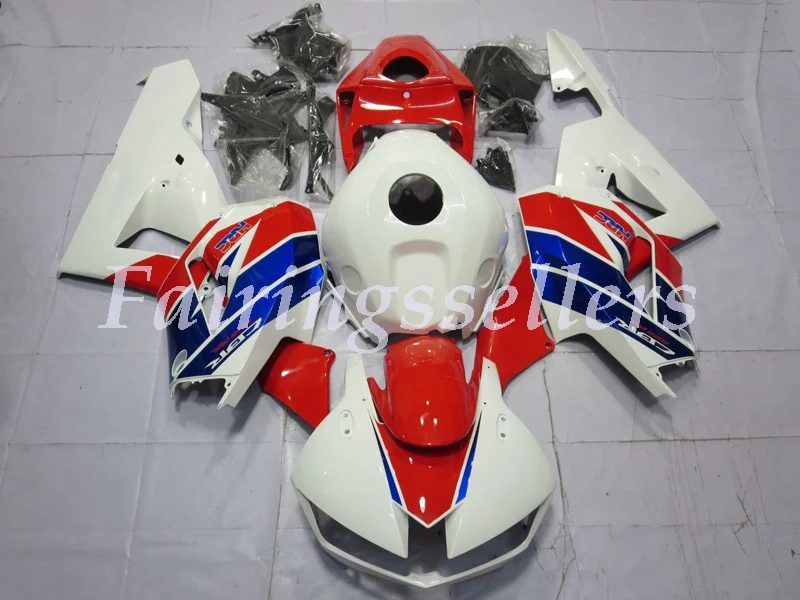 Инъекций ABS Полный комплект обтекателя подходит для Honda CBR600RR F5 2013 Обтекатели одного сердца оранжевого - Цвет: Red Blue White Style