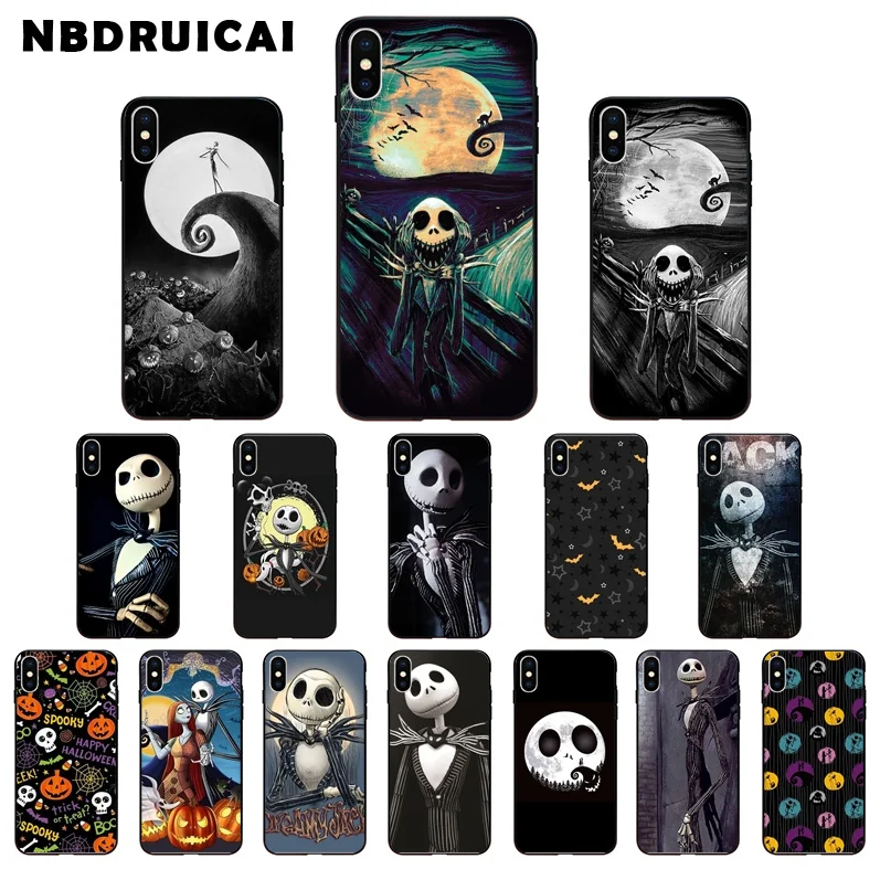 Забавный чехол для телефона NBDRUICAI Jack Skellington на Хэллоуин iPhone 11 pro XS MAX 8 7 6 6S Plus X 5 XR |