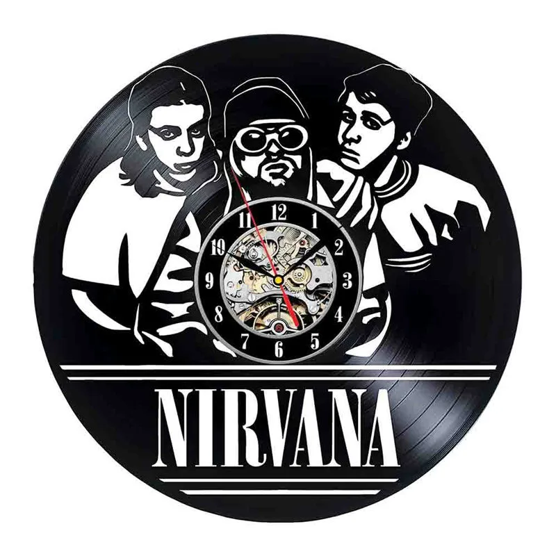 14 Nirvana модный дизайн черные 3D Виниловые настенные часы для дома комнаты Модный декор настенные стикеры поддержка Прямая - Цвет: 14