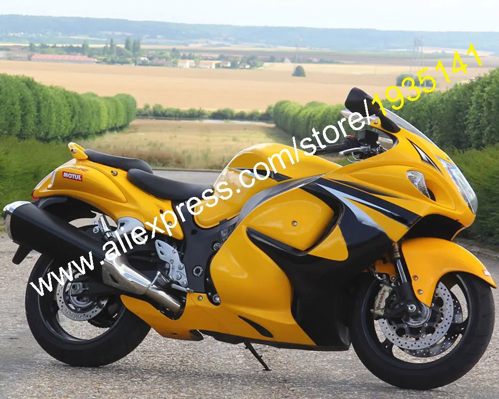 Лучший для Suzuki Hayabusa GSXR1300 2008 2016 GSX R 1300 08 16 желтый черный набор обтекателей