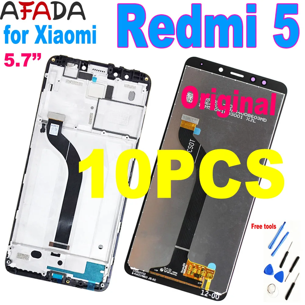 

10 PCS 5.7" Original LCD For Xiaomi Redmi 5 LCD Display Touch Screen Panel Digitizer Assembly with Frame For Redmi 5 Display