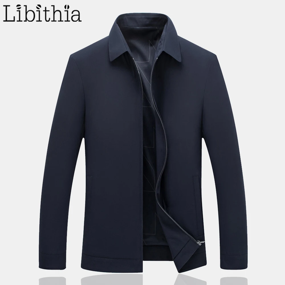 

Men's Casual Jackets Coat Solid Colors Long Sleeve Turn-down Collar Autumn Big Size M-4XL Zippers Blue Green Clothes Male B032