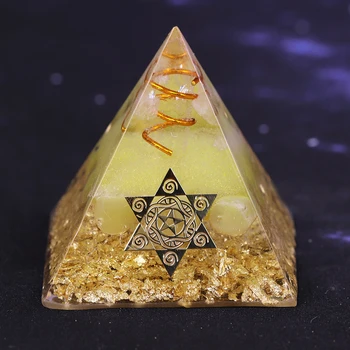 

Orgonite Pyramid 5Cm Symbolizes The Lucky Yellow Crystal Pyramid Energy Converter To Gather Wealth And Prosperity Resin Decor