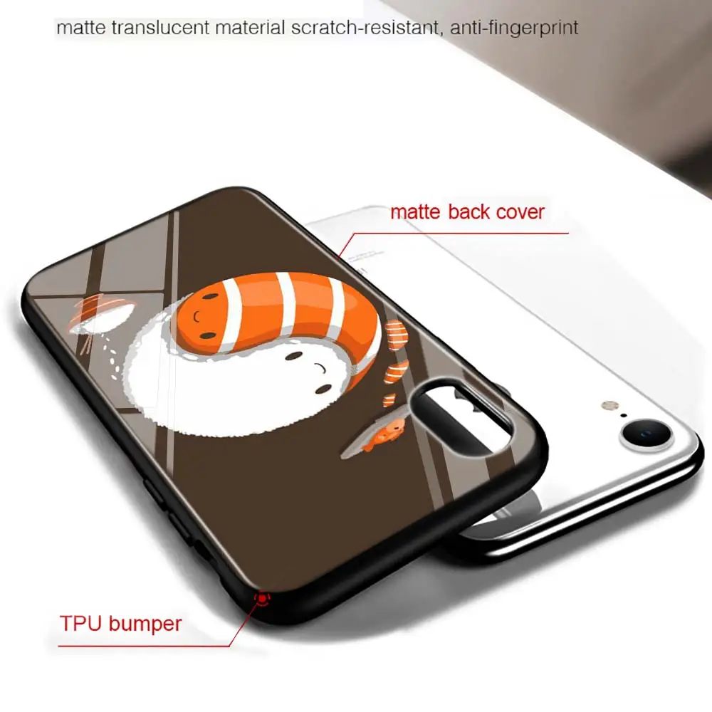 Черный чехол для телефона с рисунком суши мопса iPhone 11 11Pro X XR XS Max 8 7 6 6S Plus 5S 5 SE