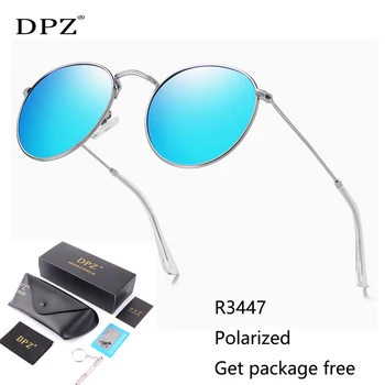 

DPZ Classic 3447 Round Metal Polarized Sunglasses Women Men Vintage Retro Brand Design Sun Glasses Oculos De Sol