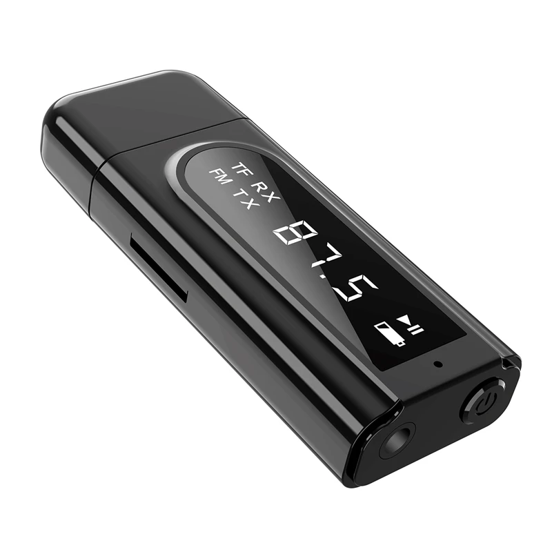 Bluetooth Receiver Transmitter BT5 0 FM Modulator Card Reader 3 5mm AUX Adapter for Headphones Speakers Handsfree Kit
