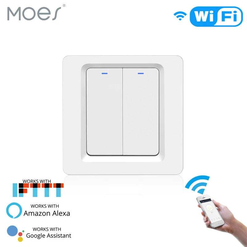 

WiFi Smart Light Switch Push Button Smart Life/Tuya APP Remote Control Works with Alexa Google Home for Voice Control