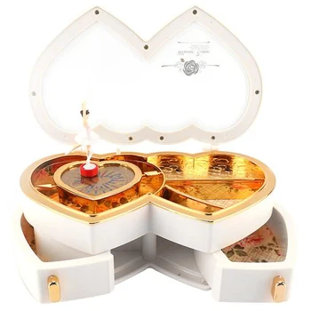 

Ballerina Musical Jewelry Box Storage Case for Little Girls Cute Musical Box for Children Gifts White