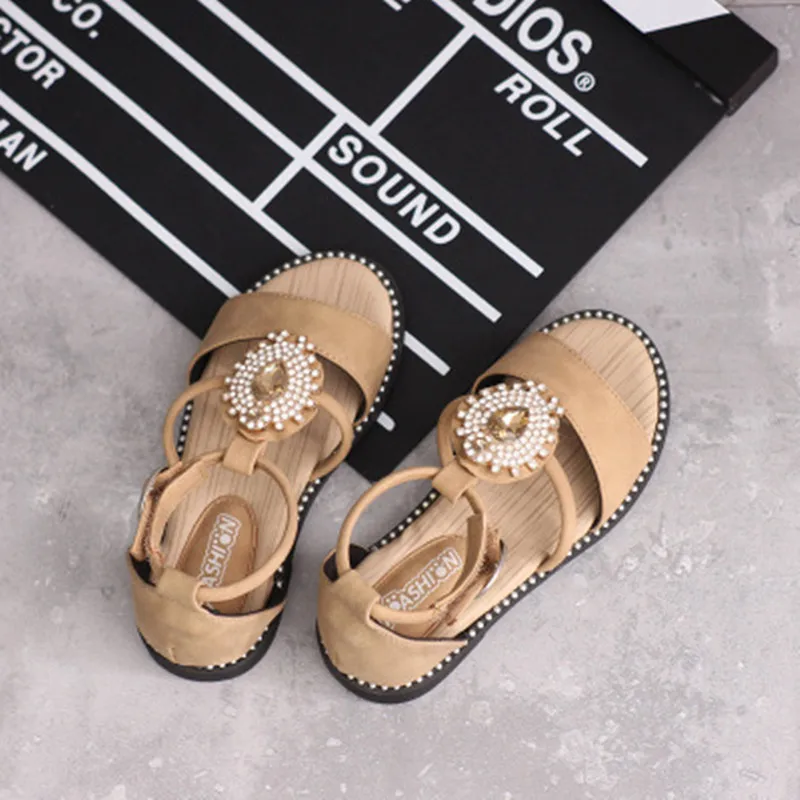 

Princess Shoes Soft Bottom Breathable Gladiator Open Toe Shoes For Girls Summer Popular Children's Sandals Fashion Rhinestone