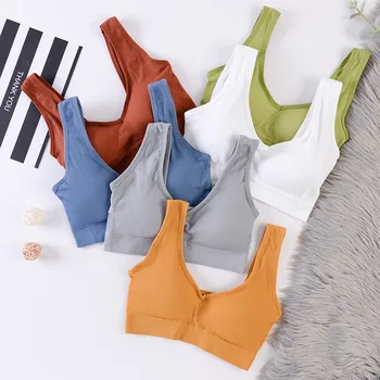 

Women Tank Crop Tops Seamless Underwear Female Crop Tops Sexy Lingerie Sport Street Short Top Sleeveless Padded Camisole