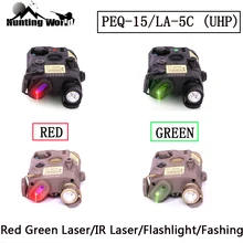Тактический PEQ 15 LA-5C UHP светодиодный светильник белого цвета с красным/зеленым лазерным прицелом и ИК-лазерным сигналом, мигающий светильник для охоты, страйкбола