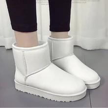 Rimocy/Женская водонепроницаемая теплая зимняя обувь; Мягкие плюшевые ботильоны на платформе; белые кожаные зимние ботинки; женские дизайнерские ботинки в австралийском стиле