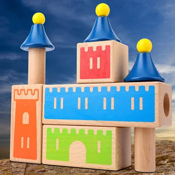 

Wooden Changeable Dream Castle Building Blocks 48 Level Table Game Logical Thinking Early Educational Intelligence Toy