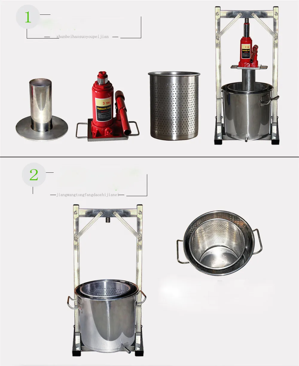 3 комплекта/партия, футболка 12L винограда фруктового сока холодной Пресс апельсинового сока машины 304 Нержавеющая сталь домкрат ручной мякоти винограда соковыжималка машина