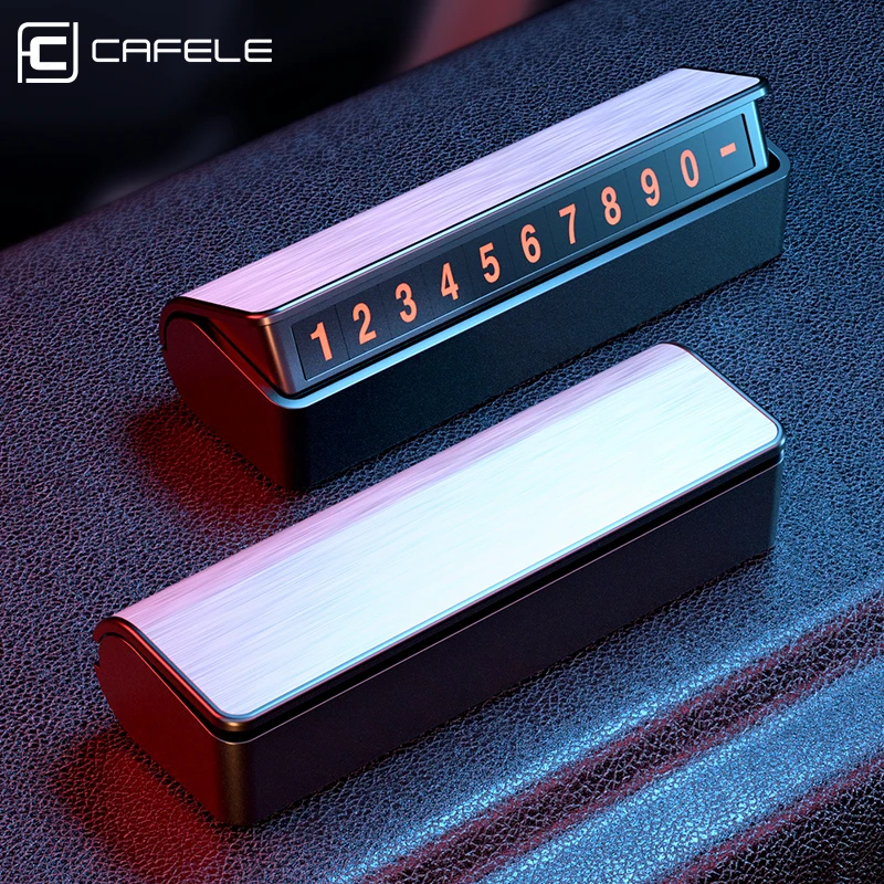 CAFELE Car Temporary Parking Card Holder Magnetic Hide Phone Number Card Plate Parking Card Automotive Interior Accessories ► Photo 1/6