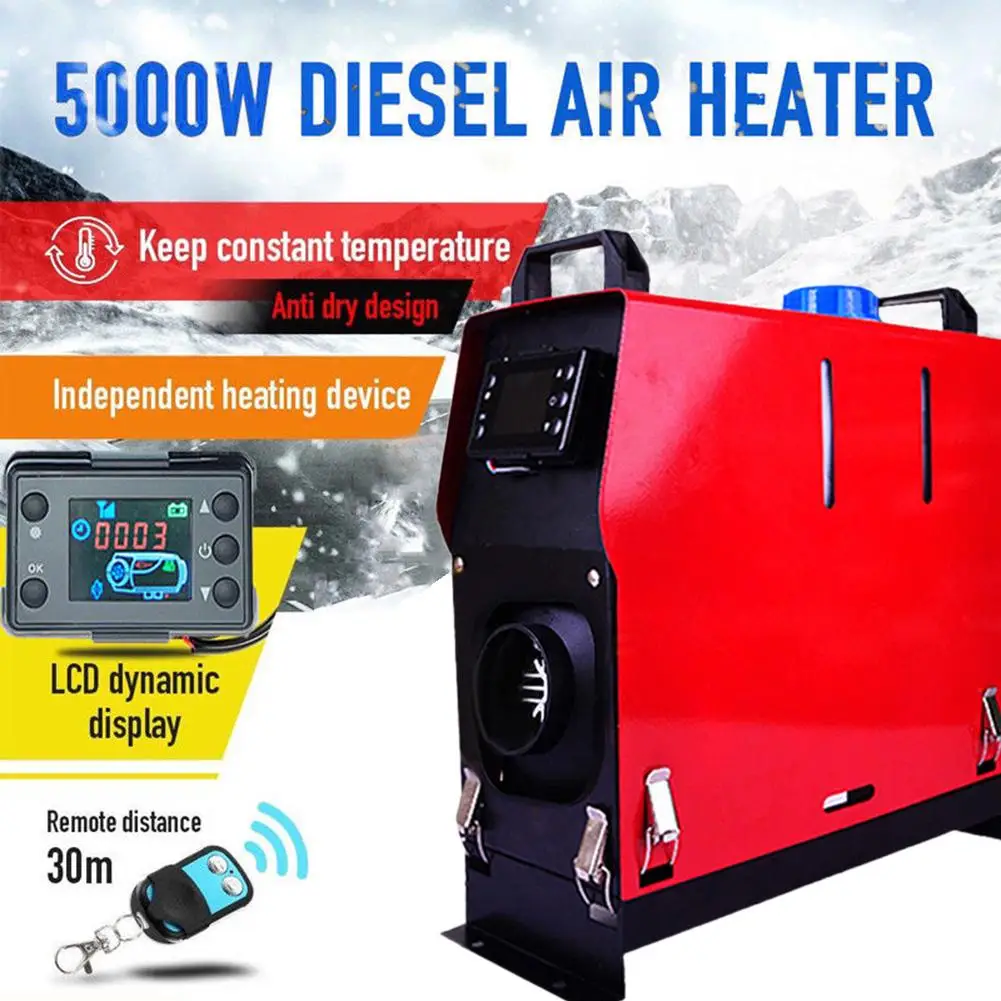 

12V 5000W Air Diesel Heater All-in-One Machine Single Hole LCD Monitor Heater Diesel Parking Warmer For Car Truck Bus Boats